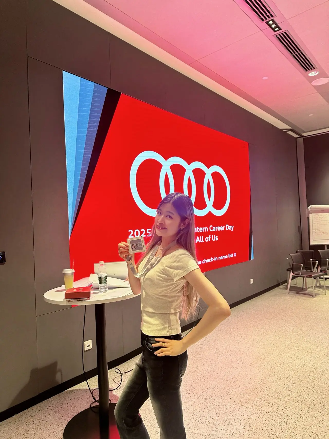 Ruohan at Audi intern career day