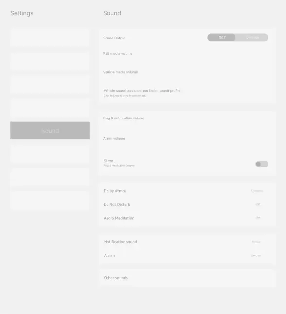Rear-seat sound settings prototype