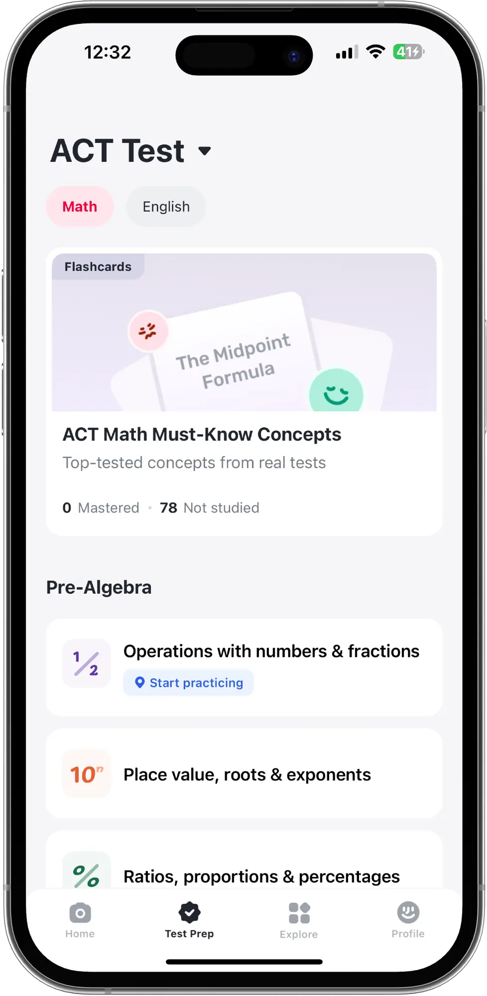 Gauth concept-based practice interface