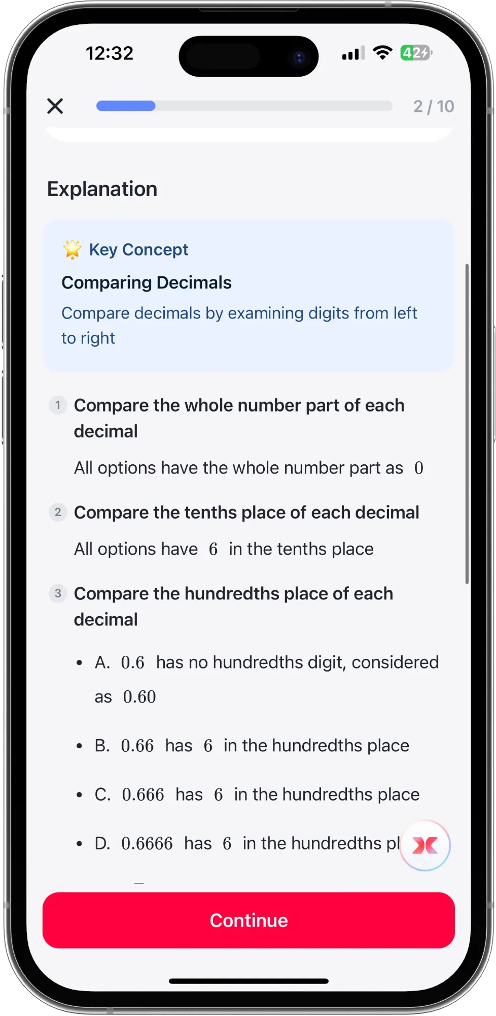 Gauth learning progress interface