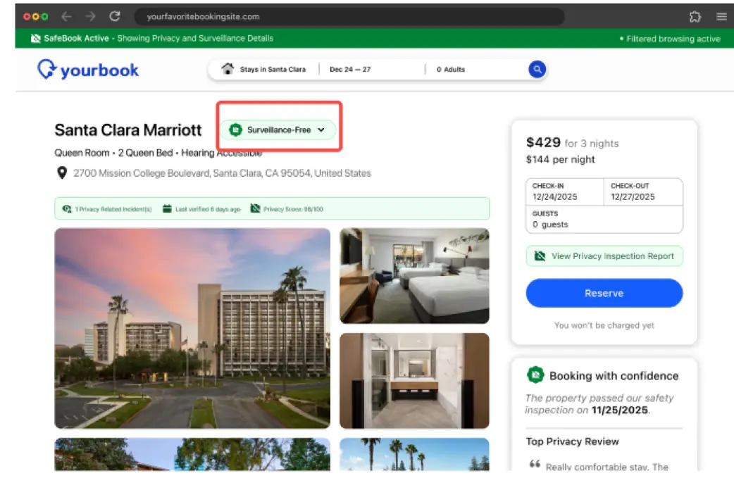Refined verification status at the top of the property listing