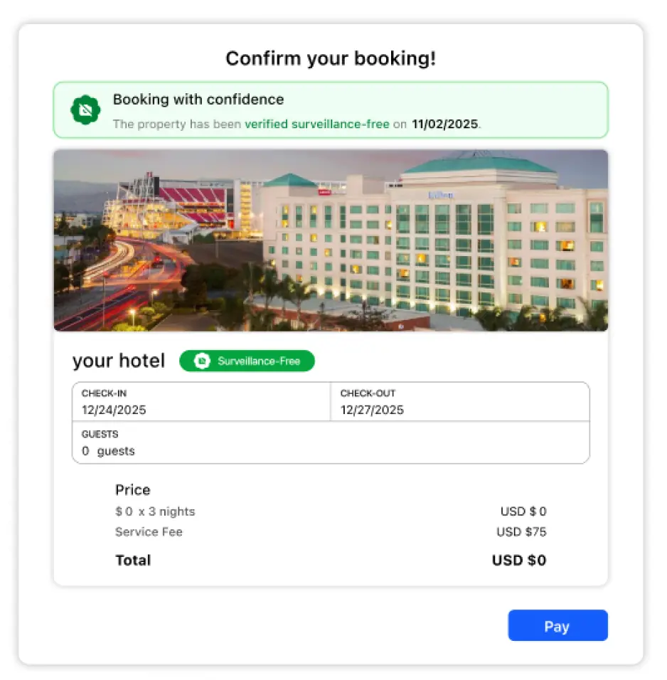 Earlier booking confirmation with property image