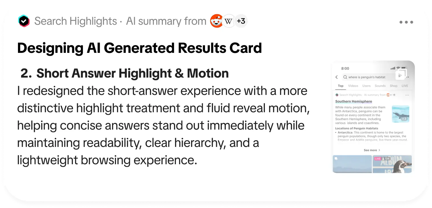 Second AI-generated search result design direction