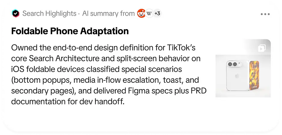 Original foldable phone adaptation project summary