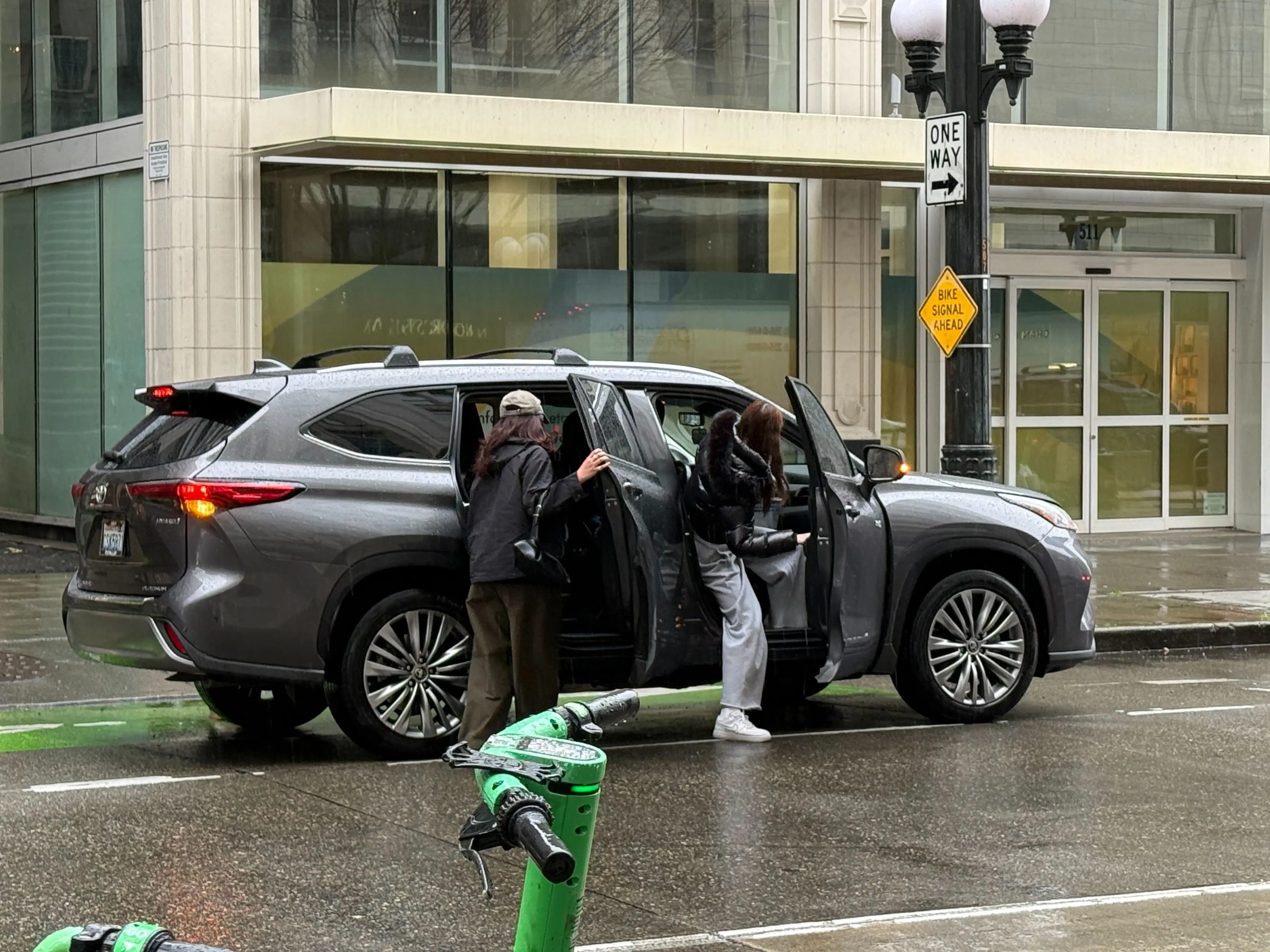 Participant during urban usability test